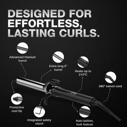 Titanium Hair Curler Machine | Professional Curling Tong with 8-Inch Barrel for Salon-Style Curls – CocoKart™