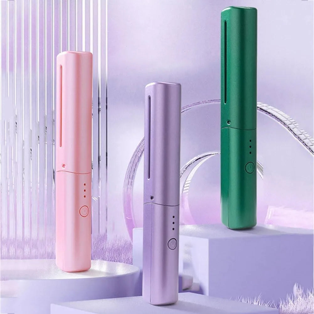 3-in-1 Rechargeable Mini Hair Straightener Comb Brush | Cordless Ceramic Hair Styler for Straightening, Curling & Smoothing – CocoKart™