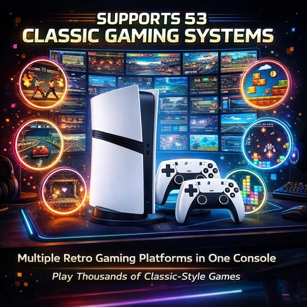 GS5 Pro 4K Retro Gaming Console | 30,000+ Classic Games | 64GB Storage | Plug & Play HDMI Game Stick | 2 Wireless Controllers | Works on TV, PC & Projector — CocoKart™