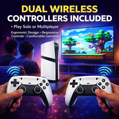 GS5 Pro 4K Retro Gaming Console | 30,000+ Classic Games | 64GB Storage | Plug & Play HDMI Game Stick | 2 Wireless Controllers | Works on TV, PC & Projector — CocoKart™