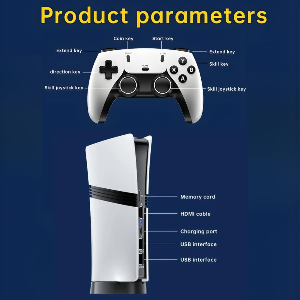 GS5 Pro 4K Retro Gaming Console | 30,000+ Classic Games | 64GB Storage | Plug & Play HDMI Game Stick | 2 Wireless Controllers | Works on TV, PC & Projector — CocoKart™