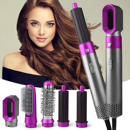 5-in-1 Hair Dryer Brush Set | Hot Air Styler with Detachable Heads for Drying, Straightening, Curling & Combing