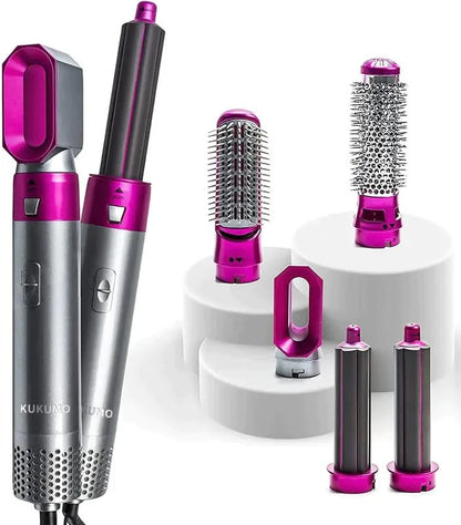 5-in-1 Hair Dryer Brush Set | Hot Air Styler with Detachable Heads for Drying, Straightening, Curling & Combing