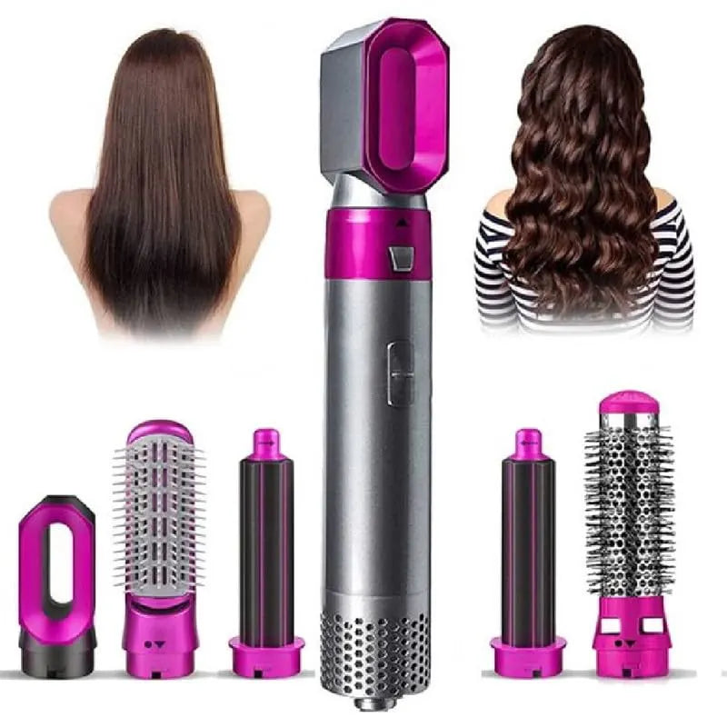 5-in-1 Hair Dryer Brush Set | Hot Air Styler with Detachable Heads for Drying, Straightening, Curling & Combing
