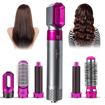 5-in-1 Hair Dryer Brush Set | Hot Air Styler with Detachable Heads for Drying, Straightening, Curling & Combing