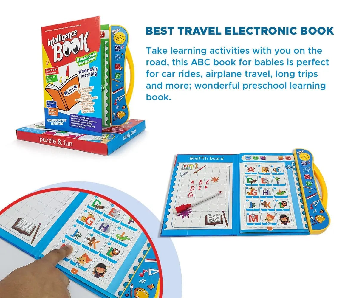 Interactive Learning Sound Book for Kids | Talking Learning Book with Alphabets, Numbers, Shapes & Phonics (Ages 2–7) – CocoKart™