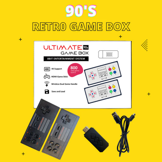 Retro TV Entertainment Console with 800+ Classic Games | 2 Player Wireless Controllers | Plug & Play Family Gaming for Kids & Adults — CocoKart™