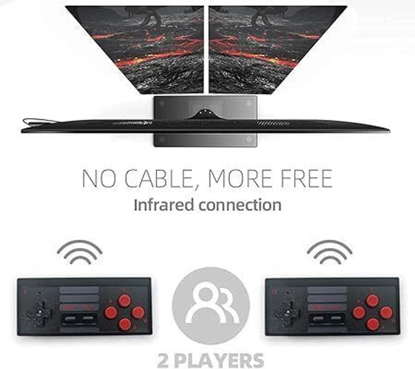 Retro TV Entertainment Console with 800+ Classic Games | 2 Player Wireless Controllers | Plug & Play Family Gaming for Kids & Adults — CocoKart™