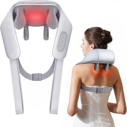 5D Neck & Back Massager with Heat | Rechargeable Deep Tissue Cervical & Body Pain Relief Machine – CocoKart™