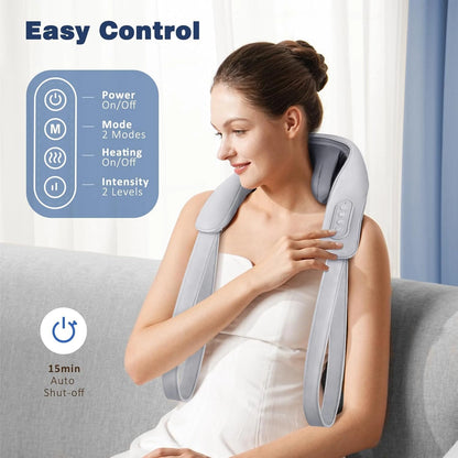 5D Neck & Back Massager with Heat | Rechargeable Deep Tissue Cervical & Body Pain Relief Machine – CocoKart™