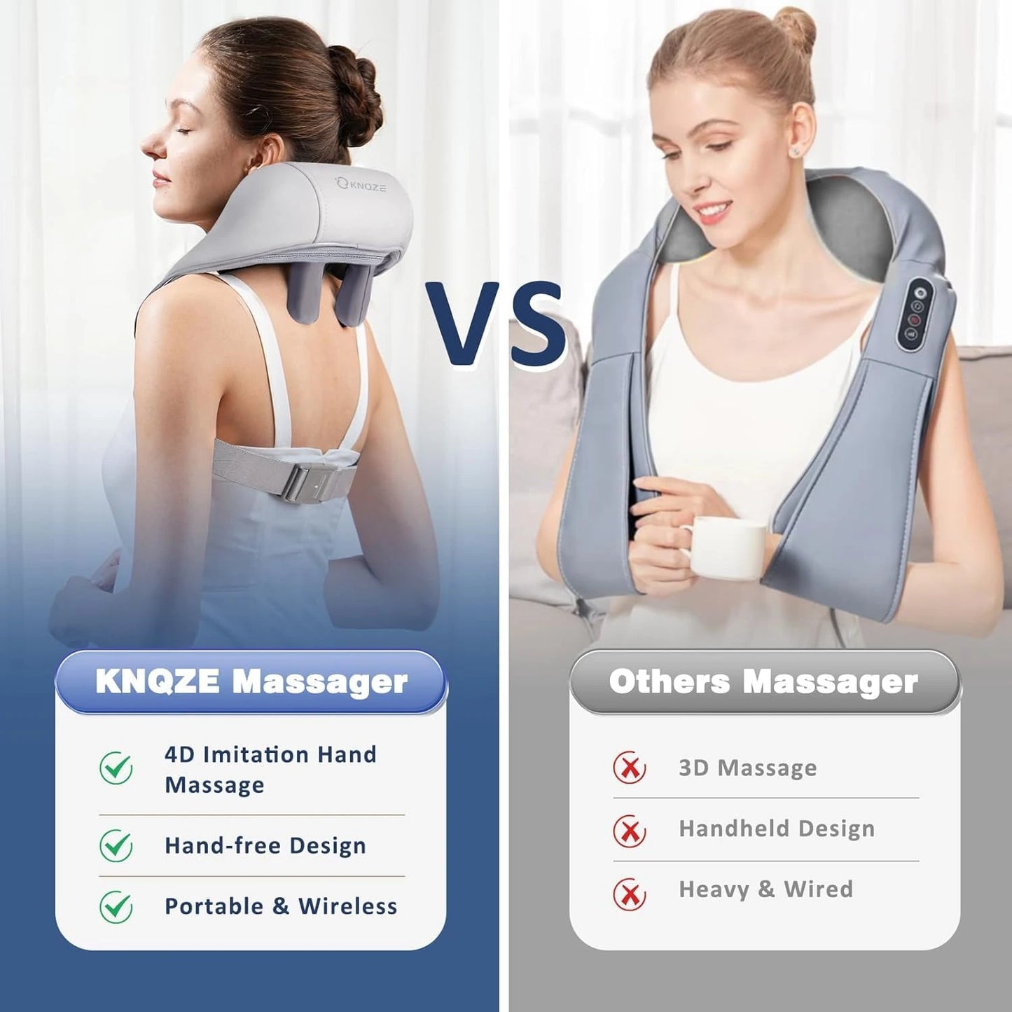 5D Neck & Back Massager with Heat | Rechargeable Deep Tissue Cervical & Body Pain Relief Machine – CocoKart™