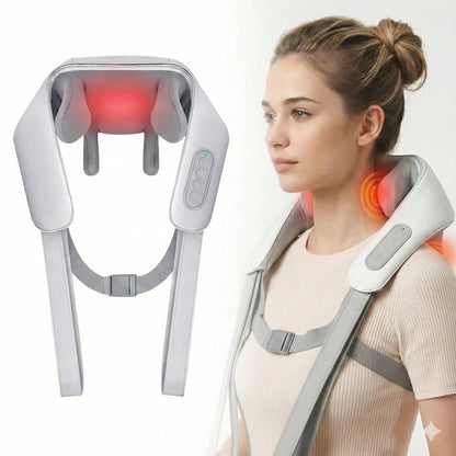 5D Neck & Back Massager with Heat | Rechargeable Deep Tissue Cervical & Body Pain Relief Machine – CocoKart™