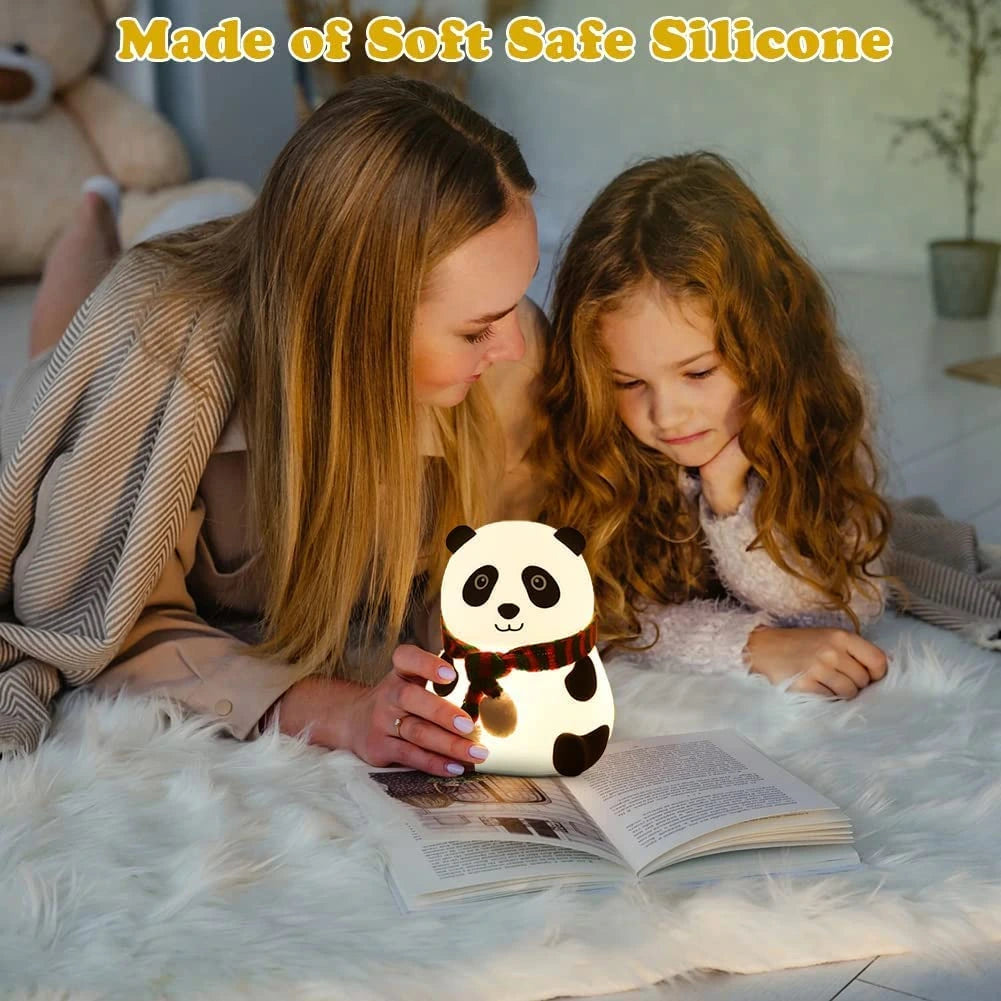 Panda Silicone Night Lamp | Cute Touch-Control 7-Color LED Kids Bedside Light for Bedroom & Nursery – CocoKart™