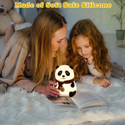 Panda Silicone Night Lamp | Cute Touch-Control 7-Color LED Kids Bedside Light for Bedroom & Nursery – CocoKart™