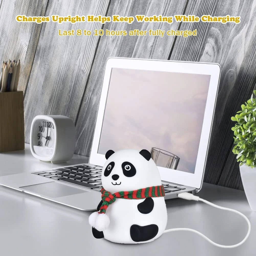Panda Silicone Night Lamp | Cute Touch-Control 7-Color LED Kids Bedside Light for Bedroom & Nursery – CocoKart™