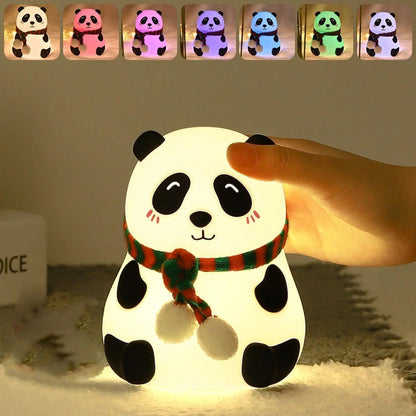Panda Silicone Night Lamp | Cute Touch-Control 7-Color LED Kids Bedside Light for Bedroom & Nursery – CocoKart™