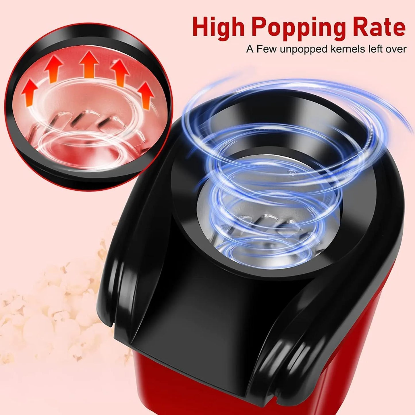 Oil-Free Popcorn Maker (1200W) | Electric Hot Air Popper Machine for Healthy Popcorn at Home – CocoKart™