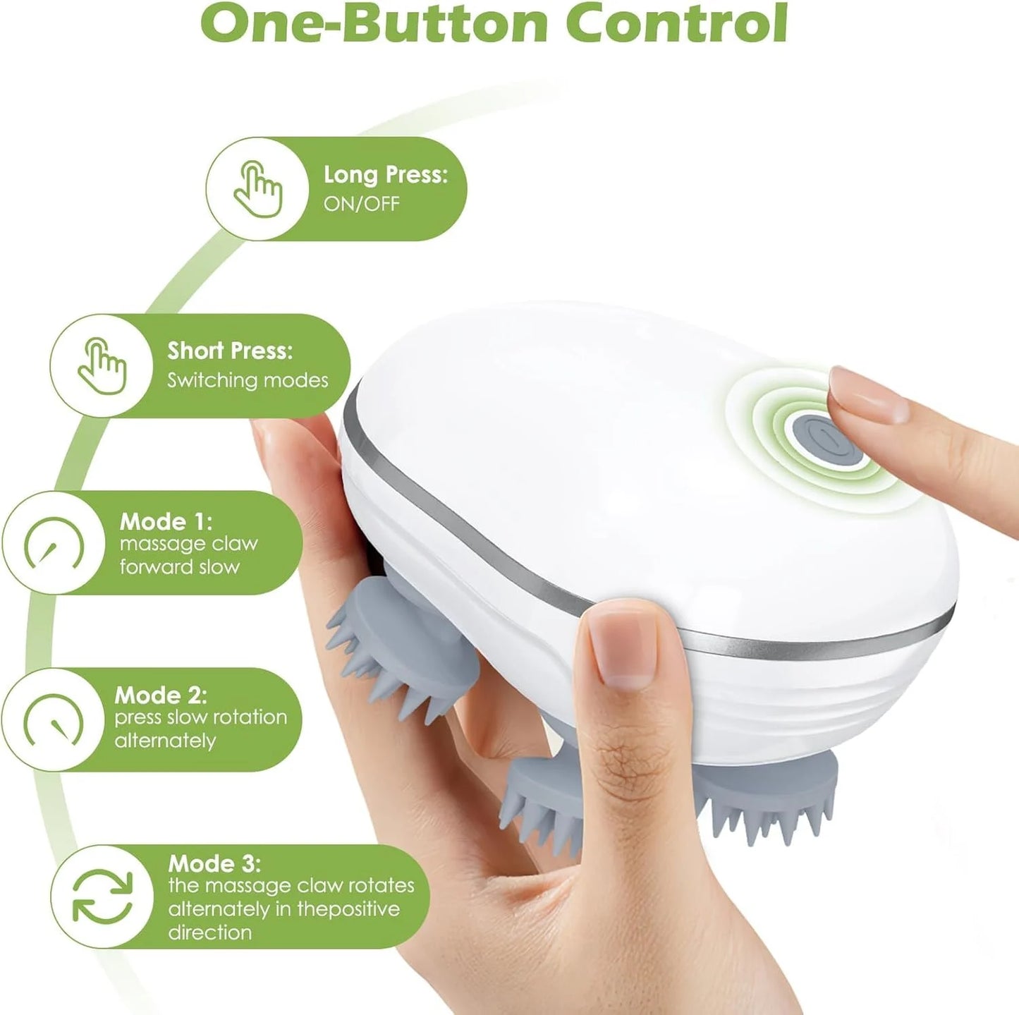 Electric Scalp Massager | 3-Speed Head Massager for Hair Growth, Stress Relief & Relaxation