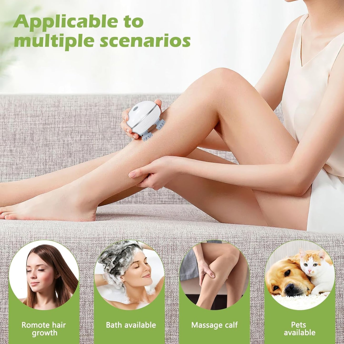 Electric Scalp Massager | 3-Speed Head Massager for Hair Growth, Stress Relief & Relaxation – CocoKart™