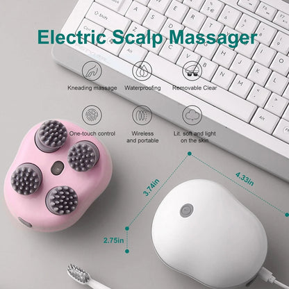 Electric Scalp Massager | 3-Speed Head Massager for Hair Growth, Stress Relief & Relaxation