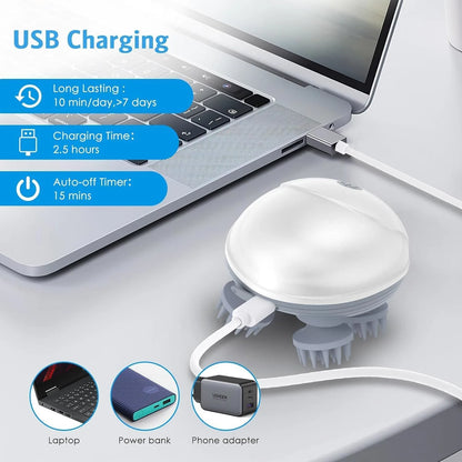 Electric Scalp Massager | 3-Speed Head Massager for Hair Growth, Stress Relief & Relaxation