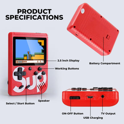 400-in-1 Retro Handheld Video Game Console | Rechargeable Pocket Game Box with TV Output for Kids – CocoKart™