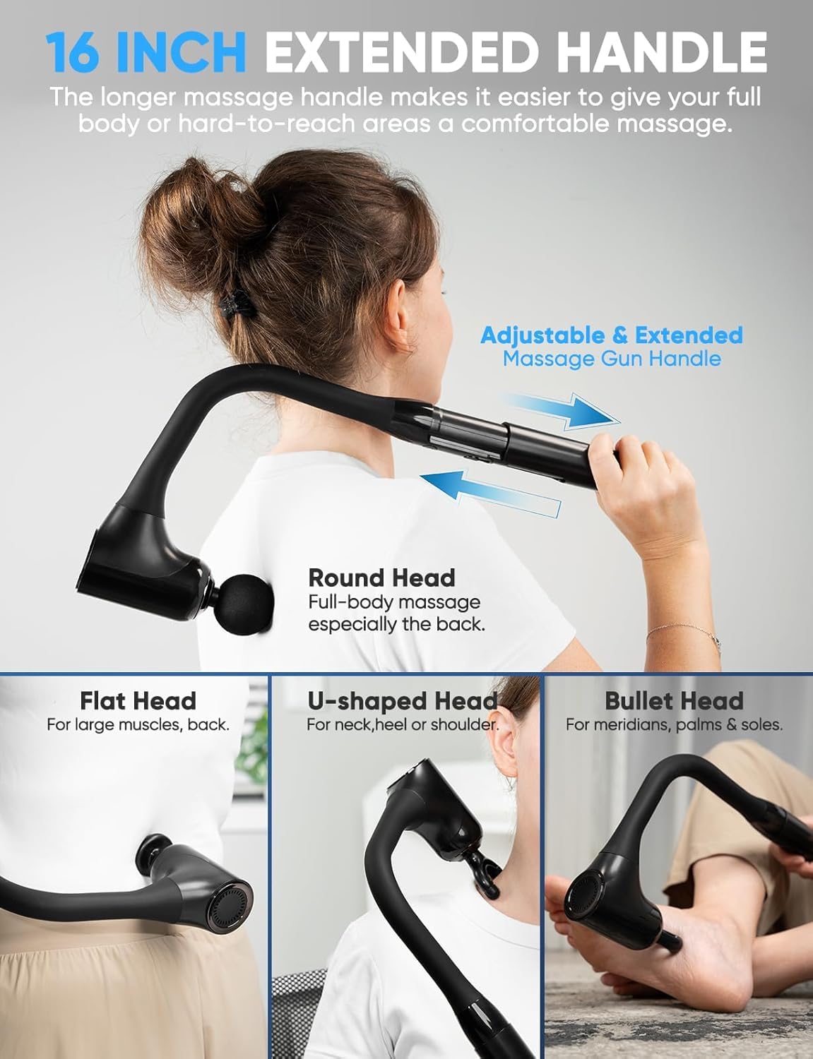 U-Shape Neck & Back Massage Gun | Deep Tissue Cordless Pain Relief & Muscle Recovery – CocoKart™