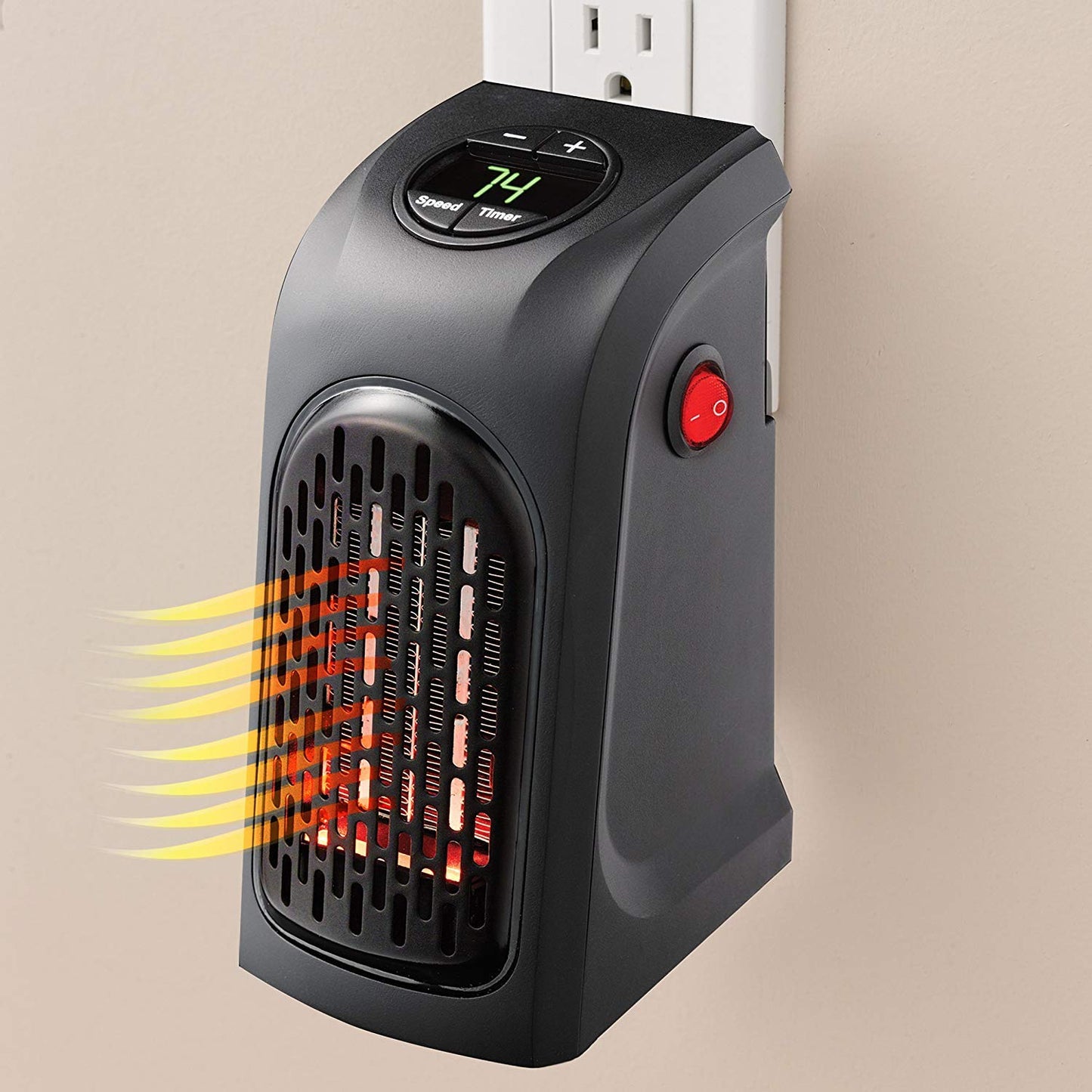A1 Wall Mount Personal Mini Plug-In Heater with Timer & LED Display | 400W Instant Electric Wall Heater for Home, Office & Room Heating